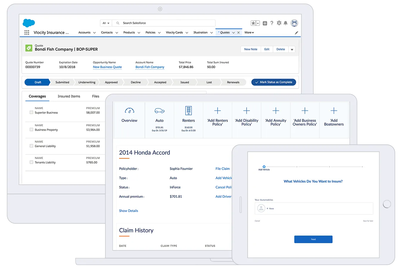 Vlocity omnichannel insurance applications on AppExchange