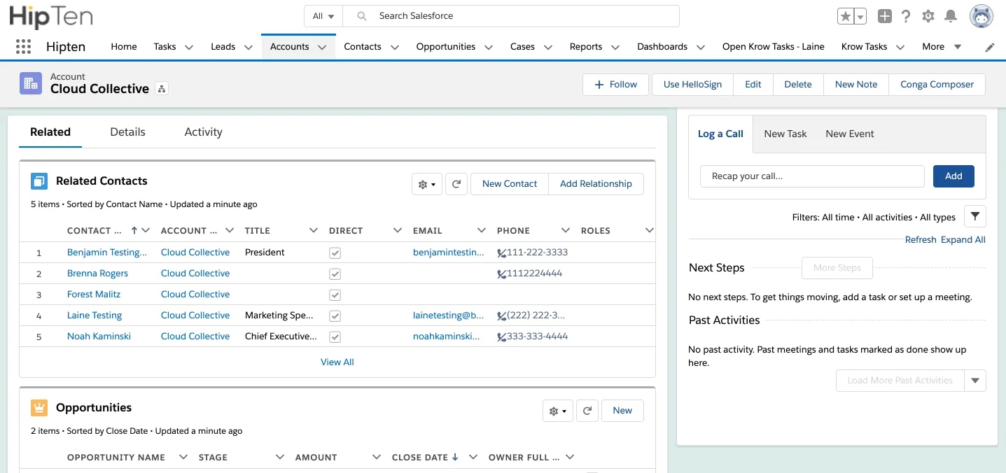 Animated demo of enhanced related list view with resizable columns